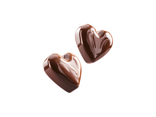 Heart shaped chocolate isolated on transparent background, generative ai,  