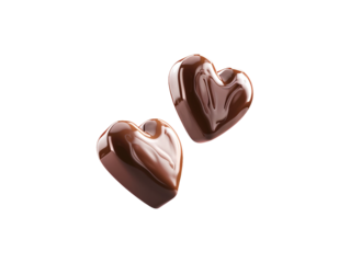 Heart shaped chocolate isolated on transparent background, generative ai,  