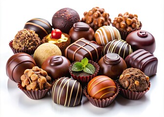 Irresistible Chocolate Candies Isolated on Transparent Background - Tempting Confections for Sweet Treats, Dessert Recipes, and Gift Ideas