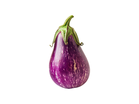 Eggplant on transparent background, generative ai 
