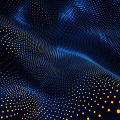 Obraz premium Abstract Digital Background with Colorful Dots on Deep Blue Surface for Technology and Design Projects