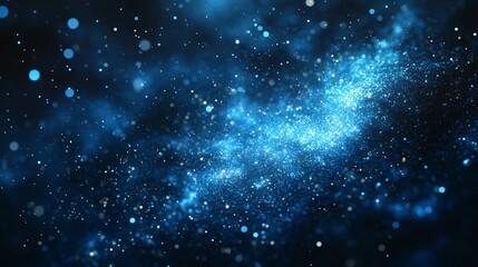 A swirling nebula of blue and white light against a dark background