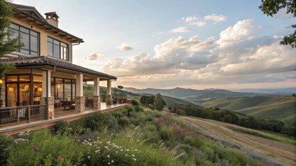 Lavish accommodation surrounded by breathtaking nature offering panoramic vistas of rolling hills.