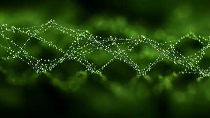 Abstract Green and White Pattern with Dotted Lines