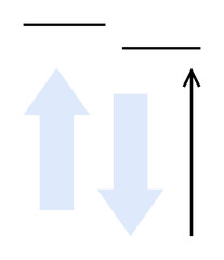 Blue vertical arrows thin black horizontal lines black outlined upward arrow. Ideal for navigation, movement, direction, contrast, simplicity, guidance, clarity. Line metaphor