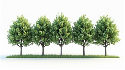green tree isolated on white background