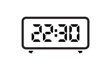 digital clock on white background	