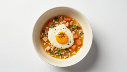 A&ccedil;orda with egg with copy space