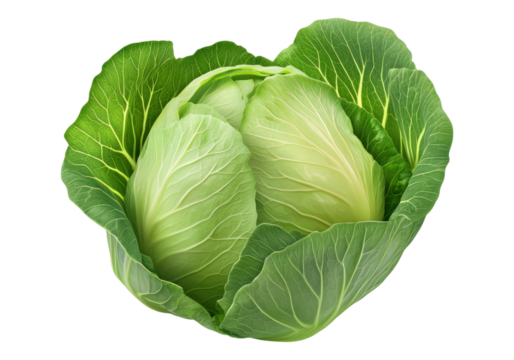 Fresh cabbage. Isolated asset with transparent background.