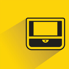 treasure chest icon with shadow on yellow background