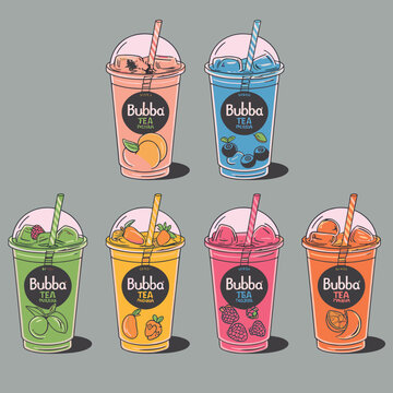 Bubble tea or buba tea vector