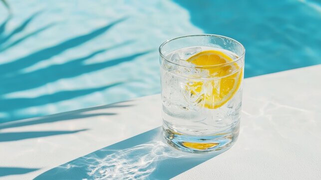 Refreshing cocktail preparation poolside beverage photography sunny atmosphere close-up summer vibes for optimal relaxation