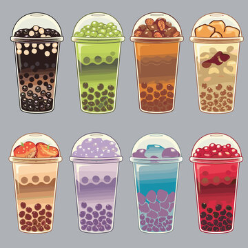 Bubble tea or buba tea vector