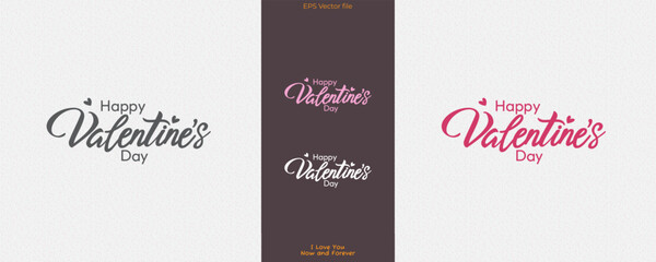 Happy Valentine's day vetor logo text with calligraphy style. isolated on white background
