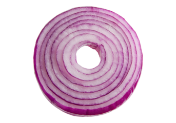 Sliced red onion. Isolated asset with transparent background.