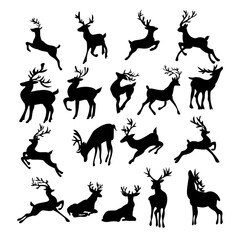 Deer high rest reindeer silhouettes