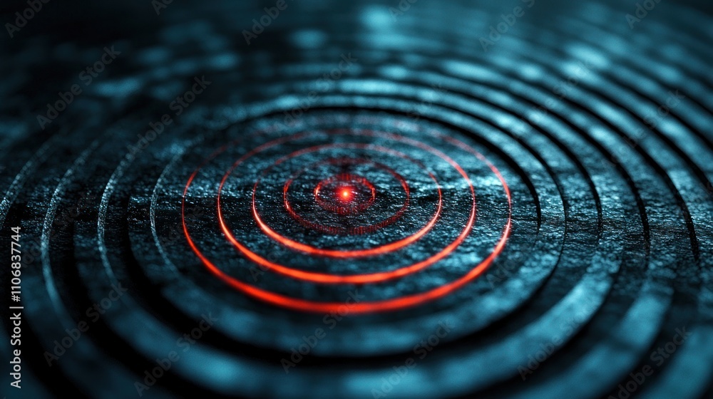 Wall mural a visual representation of a focus point, with concentric circles converging toward a center point, 