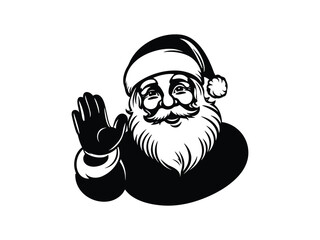 Santa Waving Silhouettes for Christmas