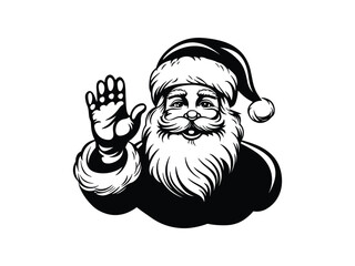 Santa Waving Silhouettes for Christmas