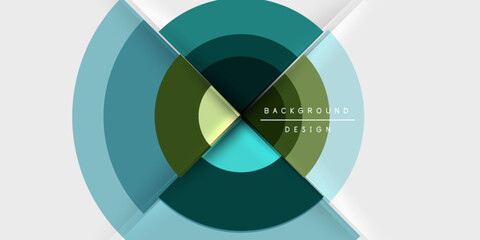 Fototapeta premium Circle and semi circle geometric background. Vector Illustration For Wallpaper, Banner, Background, Card, Book Illustration, landing page