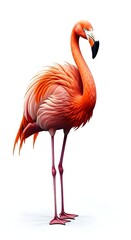 Obraz premium pink flamingo bird isolated on white