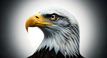Fototapeta premium Bald eagle isolated on white