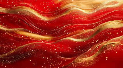 Red color background and golden pattern