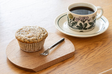 コーヒーとマフィン,北欧ビンテージの食器