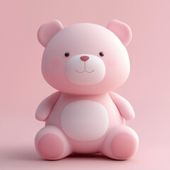 Obraz premium Cute 3d cartoon illustration bear. Generative AI.