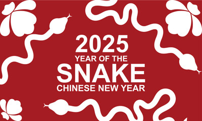 Chinese new year, 2025 year of the snake banner , background, template design with geometric flat modern snakes . vector illustration. EPS 10