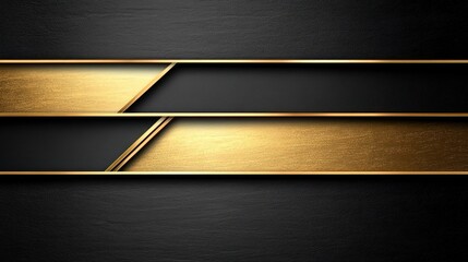 Dark background with gold and black horizontal stripes.