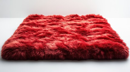 A plush red carpet displayed on a white background for a bold design element