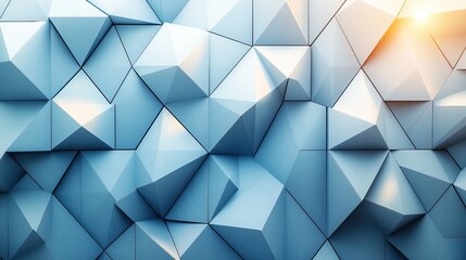 A professional blue and white background incorporates geometric shapes, ideal for presentations or corporate concepts, conveying a sense of sophistication and modernity