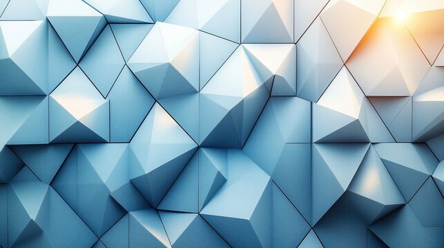 A professional blue and white background incorporates geometric shapes, ideal for presentations or corporate concepts, conveying a sense of sophistication and modernity