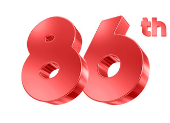 86th anniversary red number