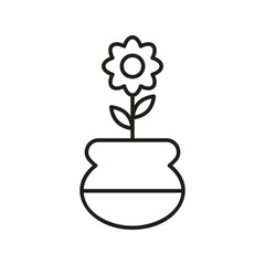 plant line icon with white background vector stock illustration