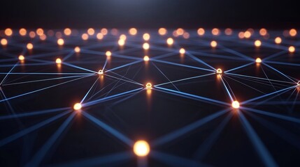 Fototapeta premium Abstract Network of Interconnected Glowing Points