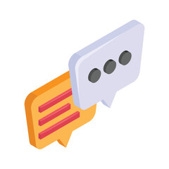 Two chat bubbles representing messaging or conversation exchange