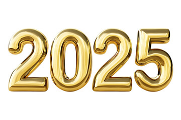Festive 2025 New Year Design In 3D &ndash; Shiny Gold Balloon Numbers