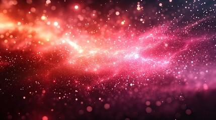 Fototapeta premium A red background features starlight and light effect lines with a pink gradient and stars