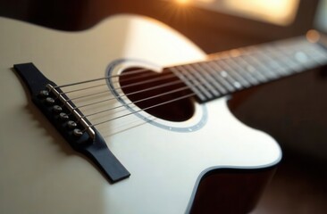 Fototapeta premium acoustic guitar close up