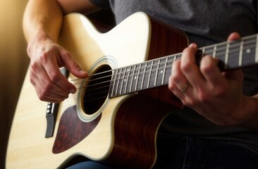 Fototapeta premium person playing guitar