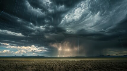 storm clouds over the field