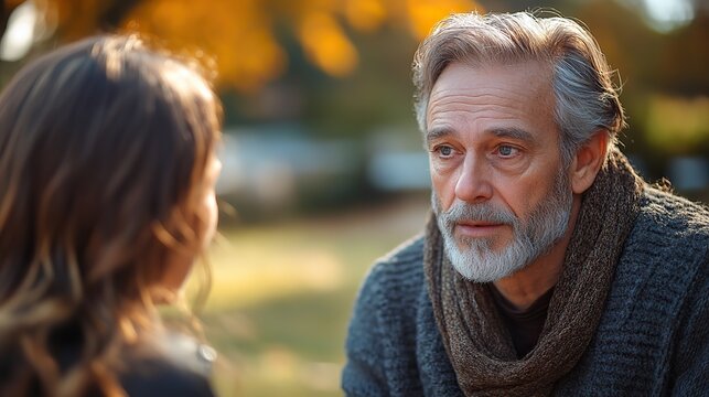A serious group conversation about mental health support services takes place in a circle