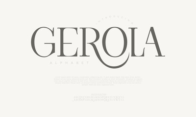 Gerola typography beauty fashion elegant minimalist serif italic fonts decorative wedding vintage retro logos. Minimal luxury font alphabet logo. Vector illustration © fourmonths