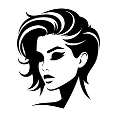 Portrait of a Beautiful Girl Silhouette Vector Illustration