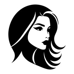 Portrait of a Beautiful Girl Silhouette Vector Illustration