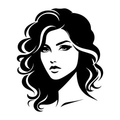 Portrait of a Beautiful Girl Silhouette Vector Illustration