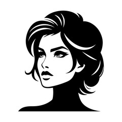 Portrait of a Beautiful Girl Silhouette Vector Illustration