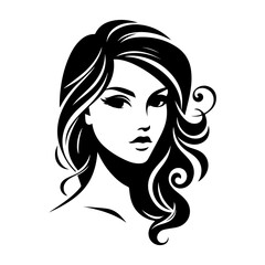 Portrait of a Beautiful Girl Silhouette Vector Illustration